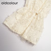 oldcolour米色设计感气质优雅百搭高腰长袖连衣裙女L41103195 商品缩略图3