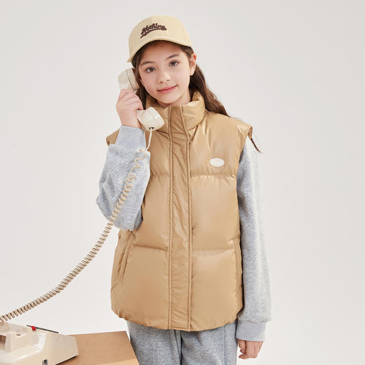 笛莎Deesha青少年女童马甲2024冬季新款淑女学院风羽绒马甲 商品图1