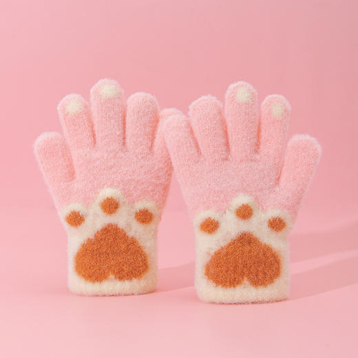 【新款儿童手套，可爱保暖，户外必备~】5-10岁儿童手套冬季 可爱中童女童五指手台 户外宝宝毛线保暖加厚学生手套-QQ 商品图8