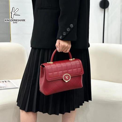 经典鲨2024年秋季新款百搭简约时尚单肩斜挎手提包 KGB31-D386931 商品图5