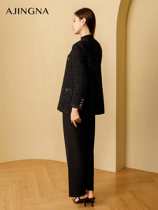 【商场同款】阿菁娜2024秋季新款名媛风箱型正肩气质外套A29Q107002 商品图4