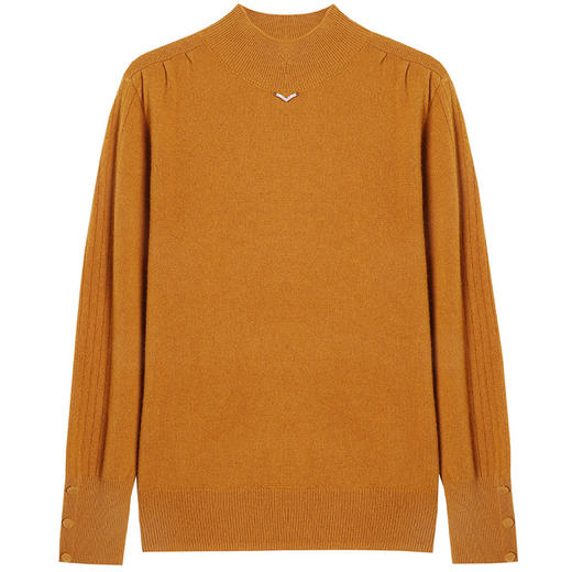 CC-13-6920半高领针织百搭秋冬季2024新款显瘦毛衣内搭打底衫100纯羊毛上衣 商品图4