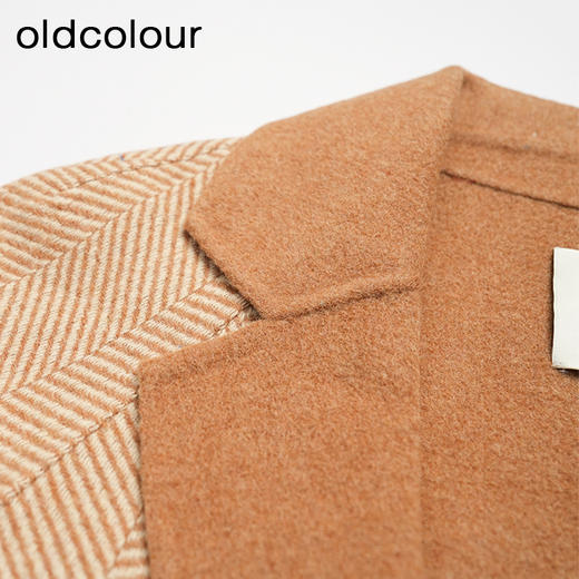 oldcolour复古气质百搭撞色手工呢料中外套女L45156531 商品图2