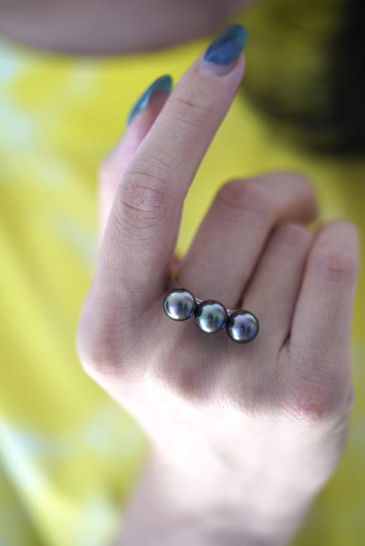 大溪地戒指「三珠平衡」 商品图2