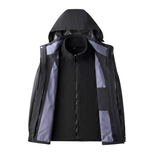 【三合一冲锋衣】【新款DK】大依优型大码三合一户外衣两件套外套可脱卸帽冲锋衣男宽松加肥加大码上衣夹克户外 商品图3