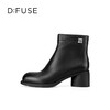 D:FUSE迪芙斯2024冬季新款经典真皮百搭通勤靴法式圆头增高粗跟短靴DF44116426 商品缩略图3