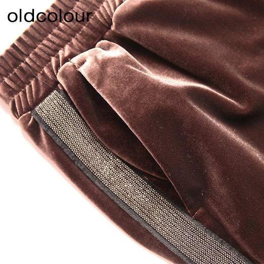 oldcolour秋冬款复古气质松紧腰直筒阔腿休闲长裤L44073426 商品图2