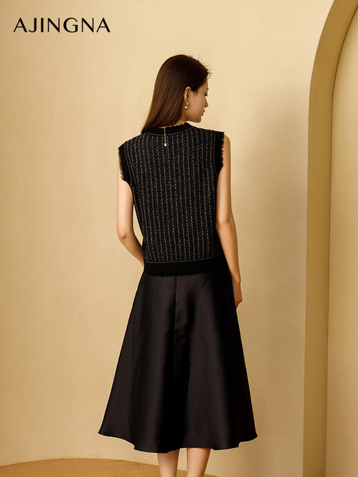 【商城同款】阿菁娜2024秋季新款小香风立体粗花呢马甲A29Q301015 商品图4