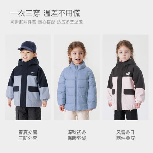 【三防】马克珍妮冬装男女童外套羽绒服三合一两件套滑雪服241200 商品图1