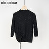 oldcolour春秋款圆领百搭简约气质内搭抽褶毛织套头衫女GM31052826 商品缩略图3