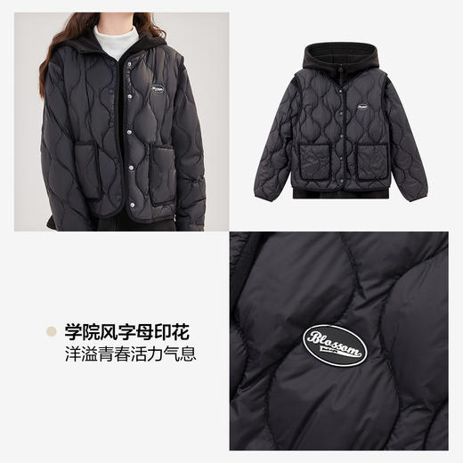 笛莎Deesha青少年女童套装2024冬季新款淑女学院风三合一羽绒套装 商品图3