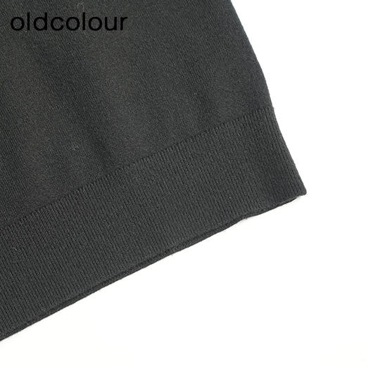 oldcolour春秋款黑色简约气质百搭宽松中长款针织连衣裙M32106234A 商品图3