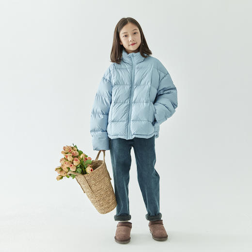 棵初2024年冬季新款童装防泼水防钻绒立领羽绒服女童轻柔保暖外套 商品图1