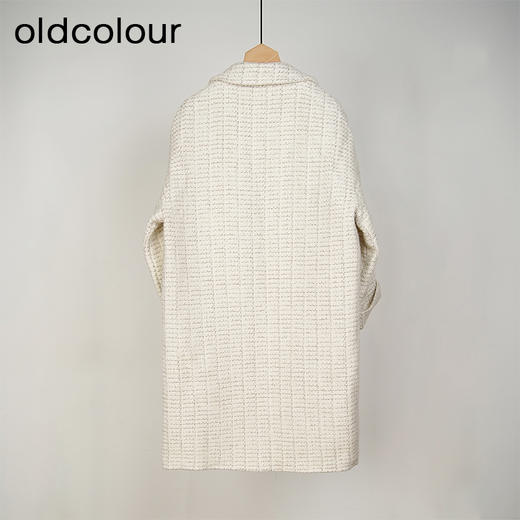 oldcolour秋冬款气质百搭厚实格子长款毛呢外套女GL41048929 商品图1
