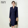 IWY/藏青色长袖西装连衣裙气质时尚通勤干练售楼部接待职业裙Q824 商品缩略图4