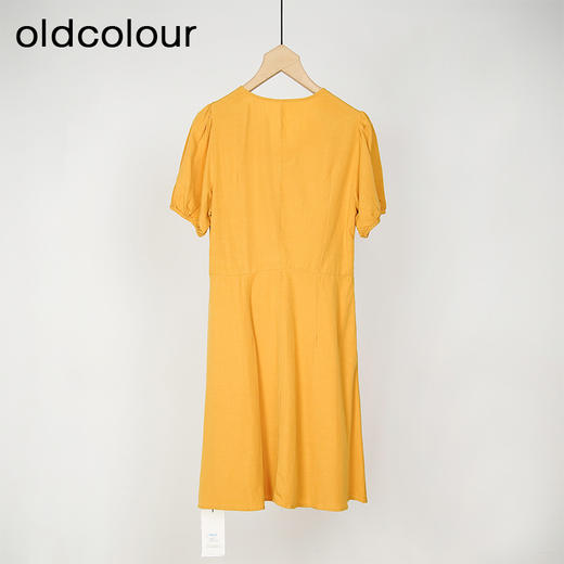 oldcolour简约时尚气质高腰V领短袖连衣裙女DN23101401 商品图1