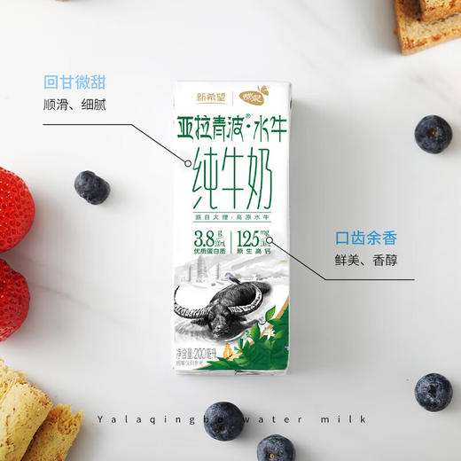 新希望亚拉青波水牛纯牛奶200ml*12盒装 商品图1