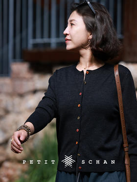 糖果毛衣 60支精纺羊毛圆领花纱针织开衫