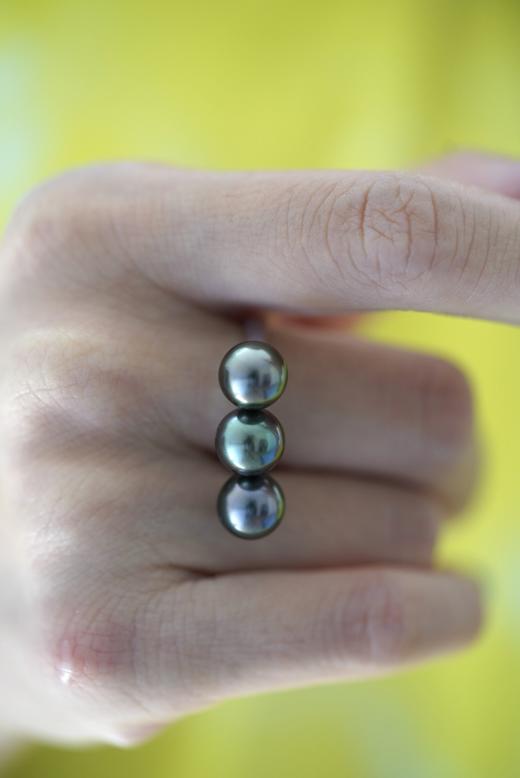 大溪地戒指「三珠平衡」 商品图0