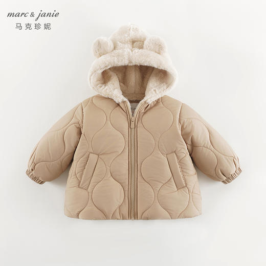 马克珍妮女童萌萌熊耳朵保暖棉服儿童加厚外套宝宝冬装新款241022 商品图3