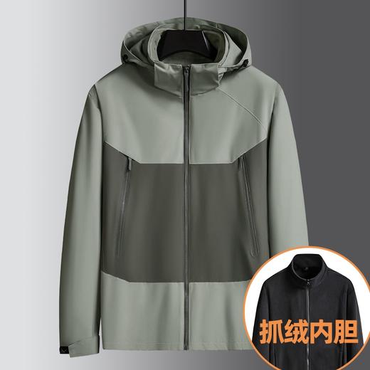 【三合一冲锋衣】【新款DK】大依优型大码三合一户外衣两件套外套可脱卸帽冲锋衣男宽松加肥加大码上衣夹克户外 商品图7