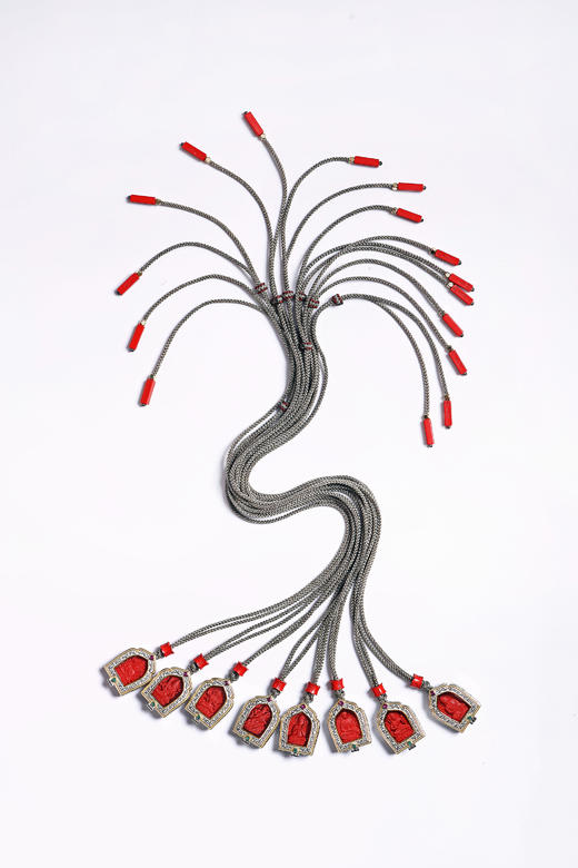 XYZT0690°白铜朱砂八大守护神嘎乌盒 商品图1