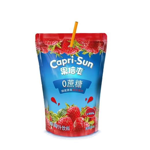 果倍爽 （0蔗糖）-草莓味果汁饮料 200ml/袋 商品图0