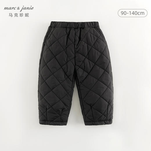 【校服神器】马克珍妮男女童复古菱格夹棉棉裤儿童裤子冬装241393 商品图0