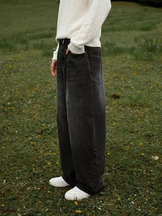 Evistub/E-4QCK732/14OZ丹宁酵洗套染阔腿牛仔裤 商品图2