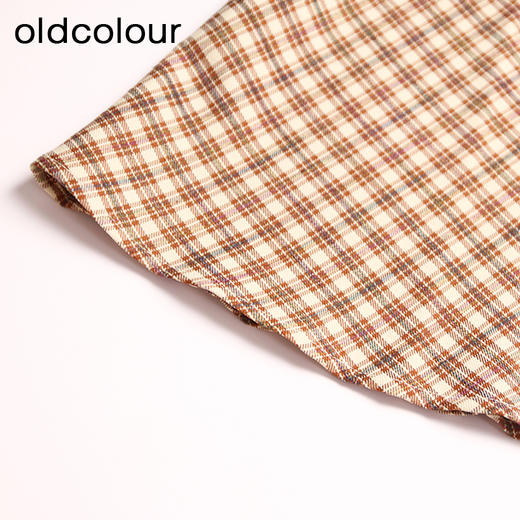 oldcolour春秋款气质百搭高腰咖色格子半身裙DN13063013 商品图3