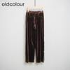 oldcolour秋冬款复古气质松紧腰直筒阔腿休闲长裤L44073426 商品缩略图1