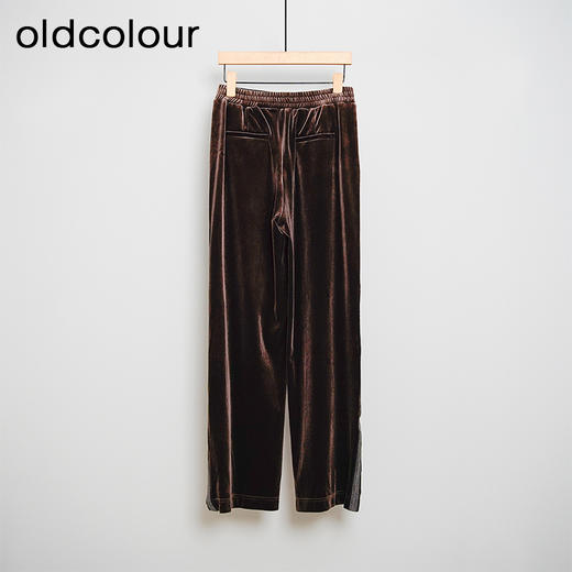 oldcolour秋冬款复古气质松紧腰直筒阔腿休闲长裤L44073426 商品图1