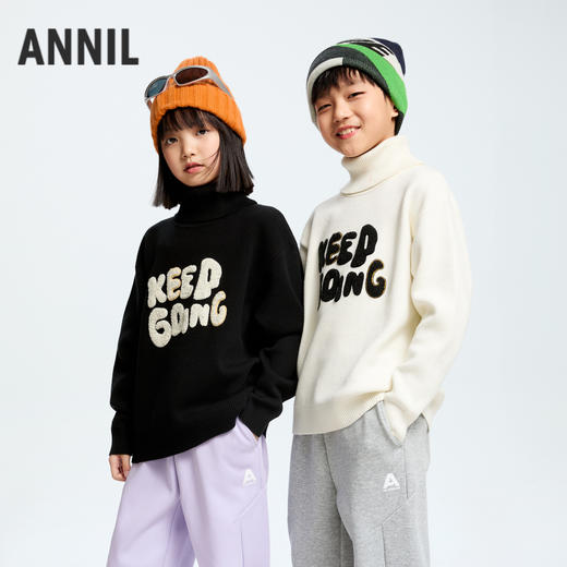 男女童高翻领针织衫冬季新款安奈儿童装EM444614 商品图0