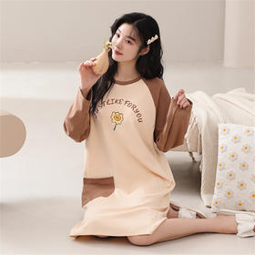 康妮雅女式长袖睡裙