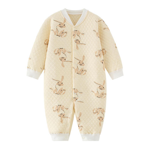 【新生宝宝，萌趣哈衣~】新生儿婴儿衣服纯棉加厚连体衣 足月男宝宝秋冬装套装 夹棉哈衣棉衣-QQ 商品图6