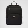 PRADA 普拉达 男士 Re-Nylon 再生尼龙和 Saffiano 皮革珐琅金属三角形徽标双肩背包 黑色 2VZ104 2DMG F0002 OOO 商品缩略图0