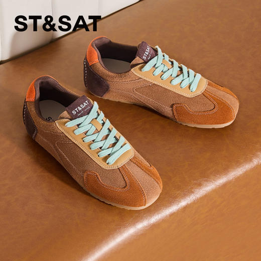 星期六复古撞色百搭平底德训鞋SSC3112CAC 商品图1