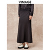 VIMAGE纬漫纪简约通勤黑色高腰包臀鱼尾过膝半身裙秋季新款V2206813 商品缩略图2