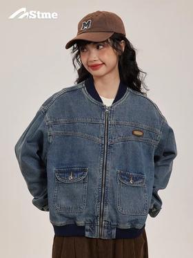 早乙女惠子saotome/STMWT243267/棒球服水洗牛仔外套