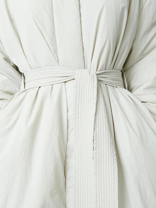 Studio Nicholson  鸽灰色/深蓝色KARIBA连帽腰带长棉服 商品图4