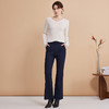 EITIE爱特爱舒适微弹显瘦微喇通勤深蓝百搭休闲长裤秋季新款D2405407 商品缩略图1