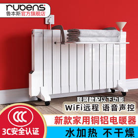 鲁本斯智能铜铝水电暖电加热暖气片家用加水移动取暖器注水散热器自采暖 升级铜铝