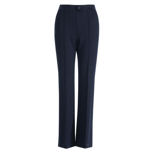 EITIE爱特爱舒适微弹显瘦微喇通勤深蓝百搭休闲长裤秋季新款D2405407 商品图5