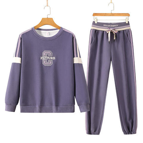 棉质春秋款圆领卫衣套装，休闲束脚潮流TR-W1166 商品图4