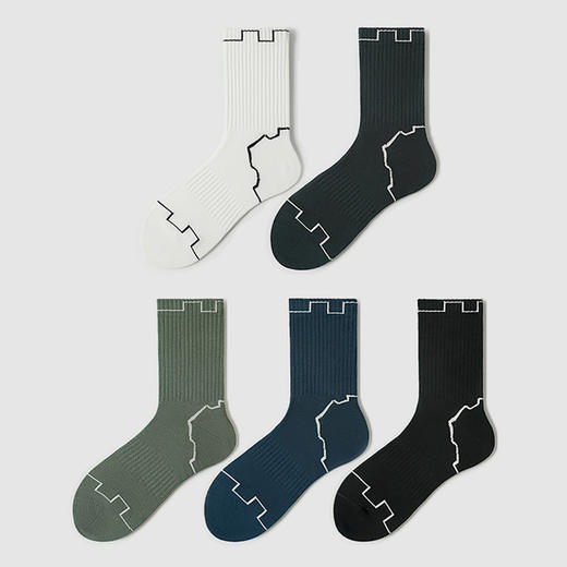 都市丽人都市锋尚中筒袜休闲系列精梳棉袜子男袜子FCTDF1 商品图1