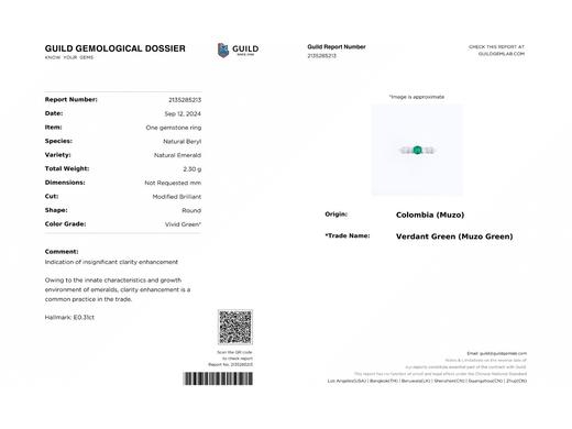 0.31克拉祖母绿戒指 商品图4