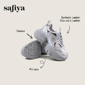Safiya/索菲娅2024秋 潮酷厚底亮片薄网透气休闲运动增高老爹鞋 SF43112426