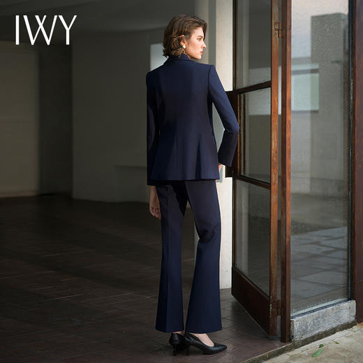 IWY/藏青色西装套装女大学生面试职业装高级感正式场合收腰西服考公OLC14312+P34312 商品图5