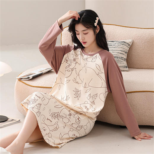 康妮雅女式长袖睡裙 商品图1