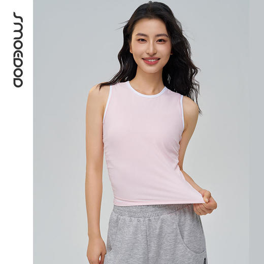 2024秋冬款SMOEDOD/水沐伊朵瑜伽背心女美式圆领高街时尚修身显瘦百搭50157 商品图1
